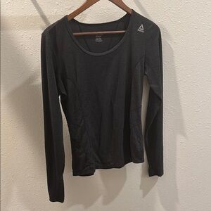 Reebok Gray Fitted Long Sleeve T-Shirt